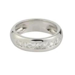 ANILLOS / SORTIJAS Sortija media alianza oro blanco y diamantes. Talla nº: 15
