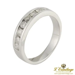 ANILLOS / SORTIJAS Sortija media alianza oro blanco y diamantes. Talla nº: 12
