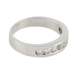 ANILLOS / SORTIJAS Sortija media alianza oro blanco y diamantes. Talla nº: 12