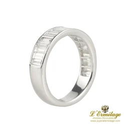 ANILLOS / SORTIJAS Sortija media alianza oro blanco y baguettes. Talla nº: 12