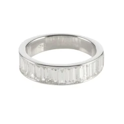 ANILLOS / SORTIJAS Sortija media alianza oro blanco y baguettes. Talla nº: 12