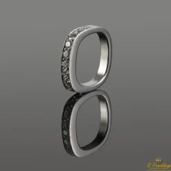 ANILLOS / SORTIJAS Sortija media alianza oro blanco y diamantes. Talla nº:13.