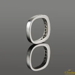 ANILLOS / SORTIJAS Sortija media alianza oro blanco y diamantes. Talla nº:13.