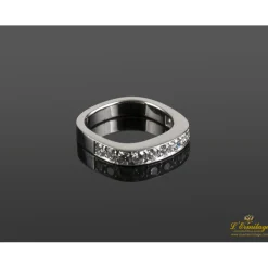ANILLOS / SORTIJAS Sortija media alianza oro blanco y diamantes. Talla nº:13.