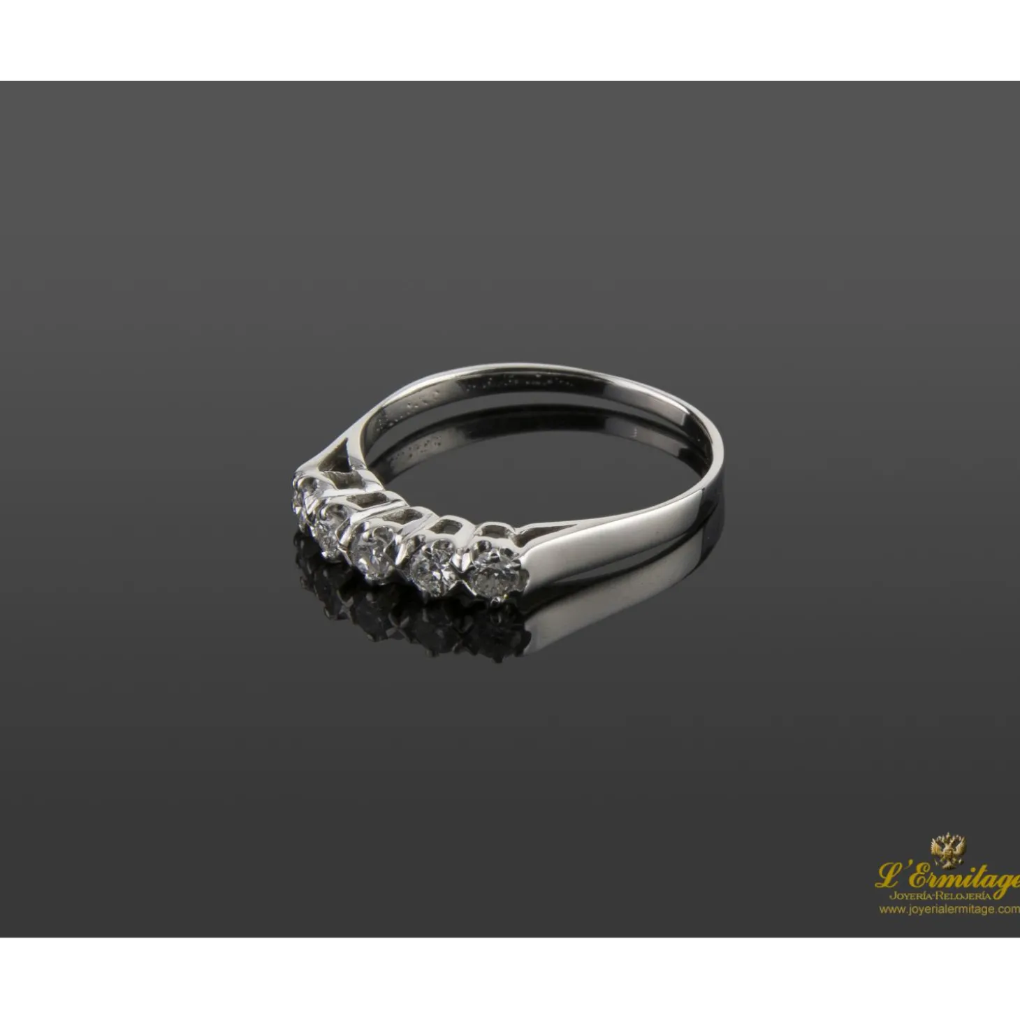 ANILLOS / SORTIJAS Sortija oro blanco y diamantes cinquillo