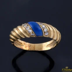 ANILLOS / SORTIJAS Sortija oro amarillo esmalte y diamantes