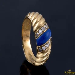 ANILLOS / SORTIJAS Sortija oro amarillo esmalte y diamantes