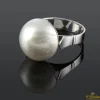 ANILLOS / SORTIJAS Sortija oro blanco con media perla cultivada