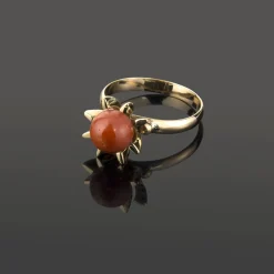 ANILLOS / SORTIJAS Sortija oro amarillo y coral
