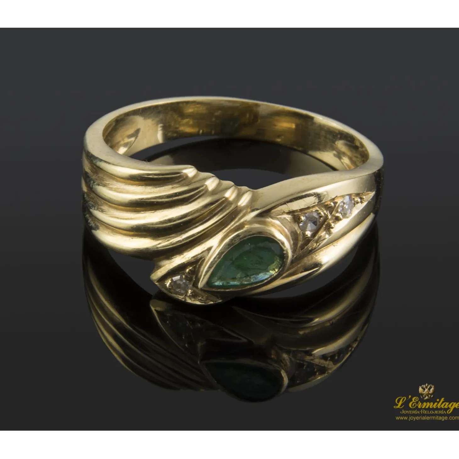 ANILLOS / SORTIJAS Sortija oro amarillo esmeralda y diamantes