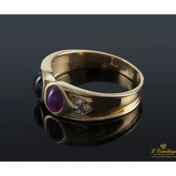 ANILLOS / SORTIJAS Sortija oro amarillo rubí y zafiro cabuchón