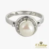 ANILLOS / SORTIJAS Sortija oro blanco con perla y diamantes.