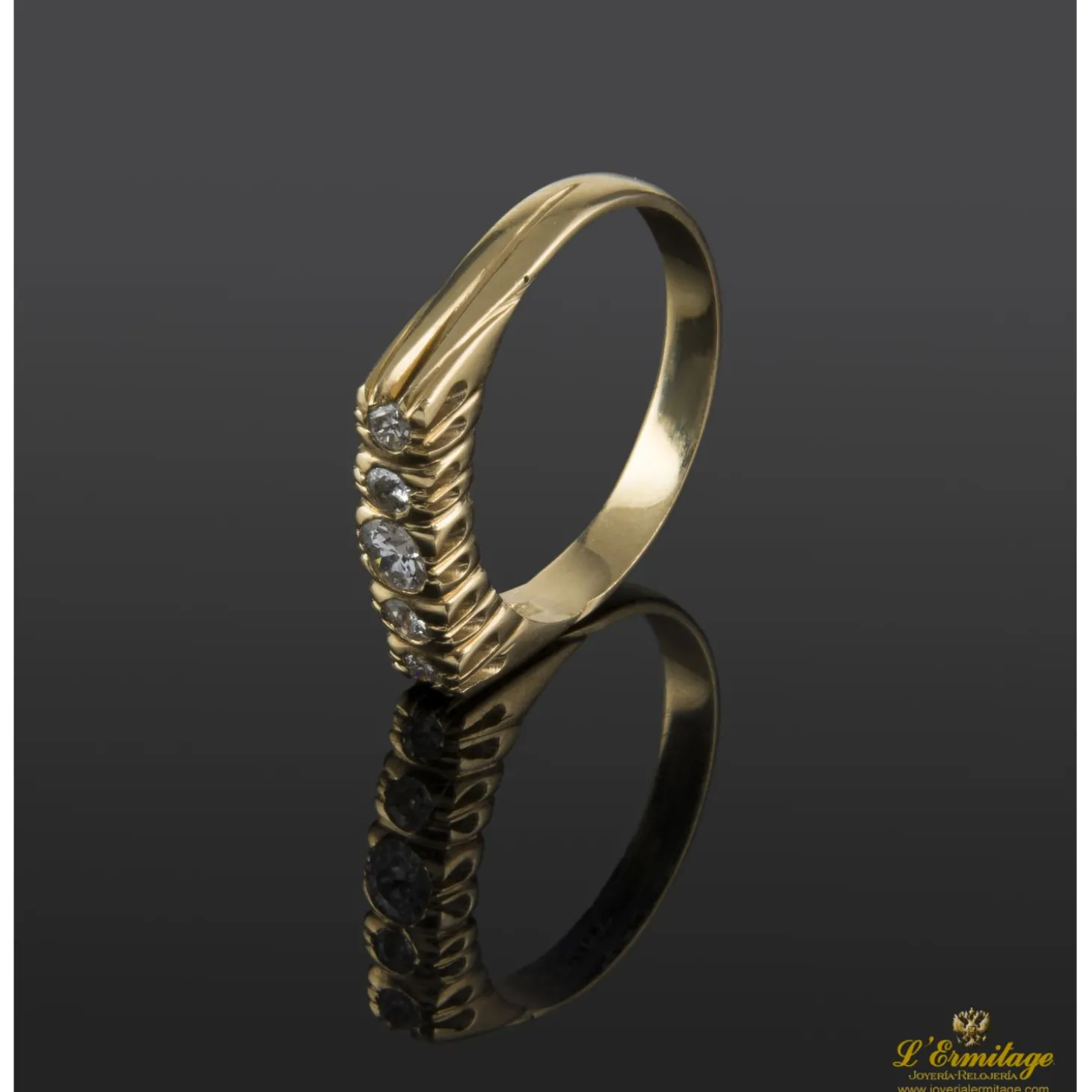 ANILLOS / SORTIJAS Sortija oro amarillo y diamantes cinquillo