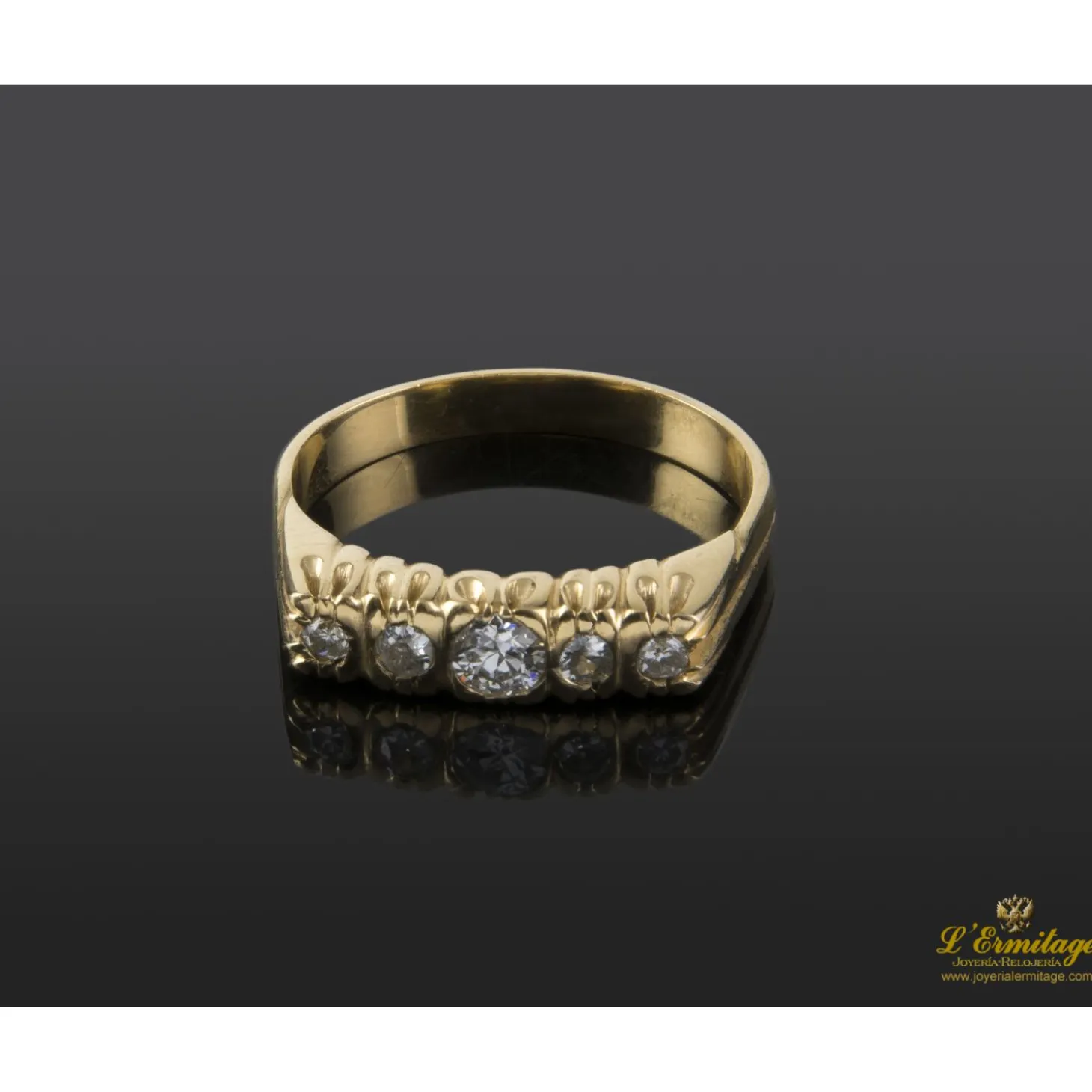 ANILLOS / SORTIJAS Sortija oro amarillo y diamantes cinquillo