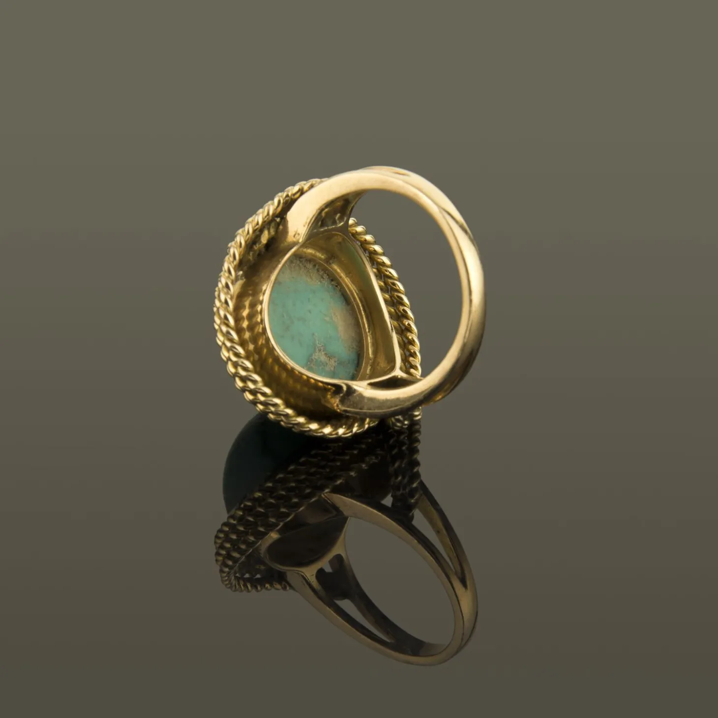ANILLOS / SORTIJAS Sortija oro amarillo y turquesa