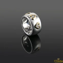 ANILLOS / SORTIJAS Sortija oro blanco satinado 3 diamantes naturales