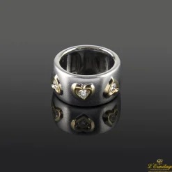 ANILLOS / SORTIJAS Sortija oro blanco satinado 3 diamantes naturales