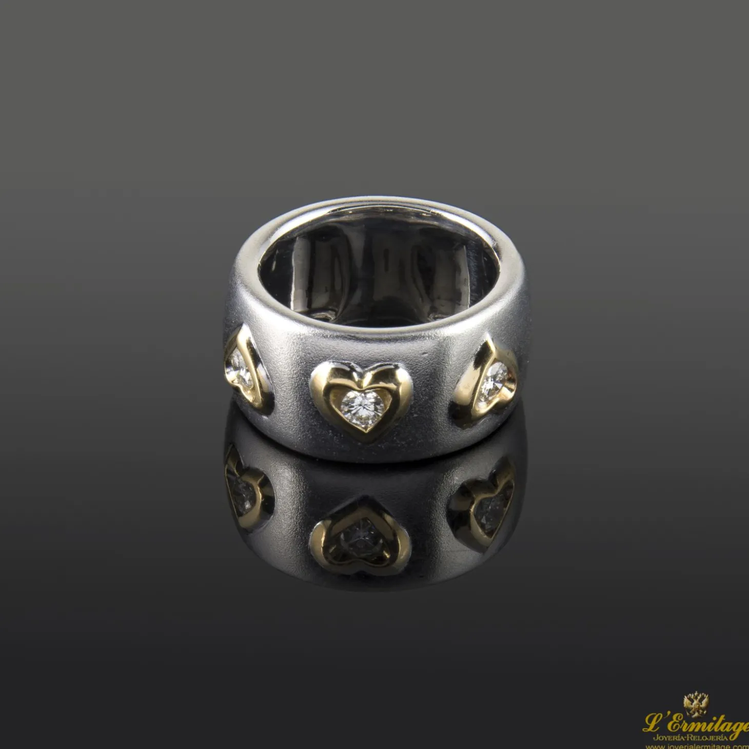 ANILLOS / SORTIJAS Sortija oro blanco satinado 3 diamantes naturales