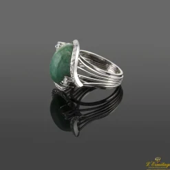 ANILLOS / SORTIJAS Sortija oro blanco jade y diamantes