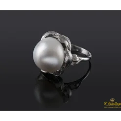 ANILLOS / SORTIJAS Sortija oro blanco media perla