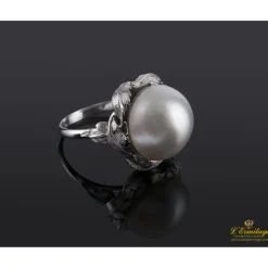 ANILLOS / SORTIJAS Sortija oro blanco media perla