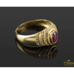 ANILLOS / SORTIJAS Sortija oro amarillo rubi y diamantes