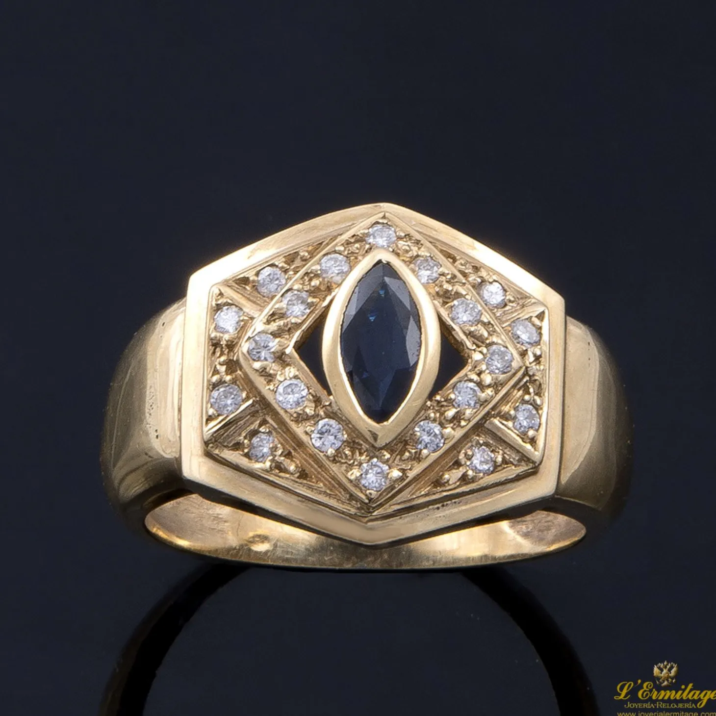 ANILLOS / SORTIJAS Sortija oro amarillo zafiros y diamantes