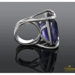 ANILLOS / SORTIJAS Sortija oro blanco amatista y diamantes