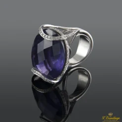 ANILLOS / SORTIJAS Sortija oro blanco amatista y diamantes