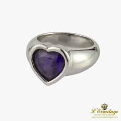 ANILLOS / SORTIJAS Sortija oro blanco amatista talla corazón