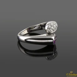 ANILLOS / SORTIJAS Sortija oro blanco diamantes y rubíes