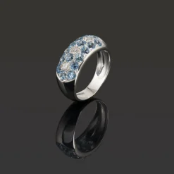ANILLOS / SORTIJAS Sortija oro blanco aguamarinas y diamantes