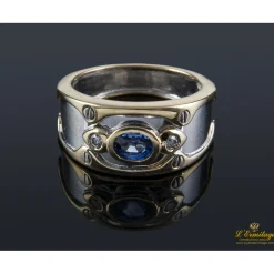 ANILLOS / SORTIJAS Sortija oro amarillo oro blanco zafiro y diamantes