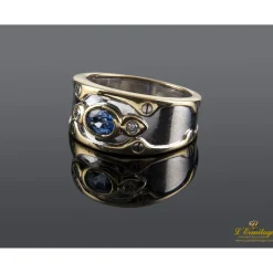 ANILLOS / SORTIJAS Sortija oro amarillo oro blanco zafiro y diamantes
