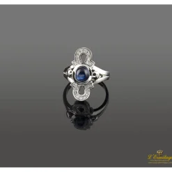 ANILLOS / SORTIJAS Sortija oro blanco zafiro y diamantes