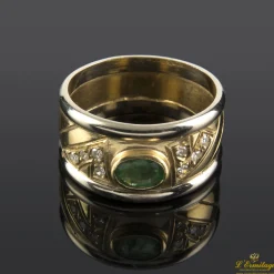 ANILLOS / SORTIJAS Sortija oro amarillo oro blanco esmeralda y diamantes
