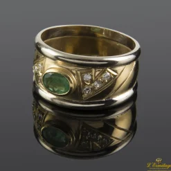 ANILLOS / SORTIJAS Sortija oro amarillo oro blanco esmeralda y diamantes