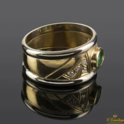 ANILLOS / SORTIJAS Sortija oro amarillo oro blanco esmeralda y diamantes