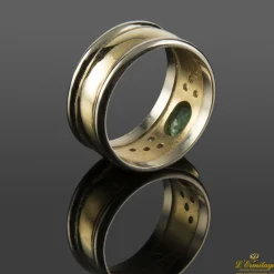 ANILLOS / SORTIJAS Sortija oro amarillo oro blanco esmeralda y diamantes
