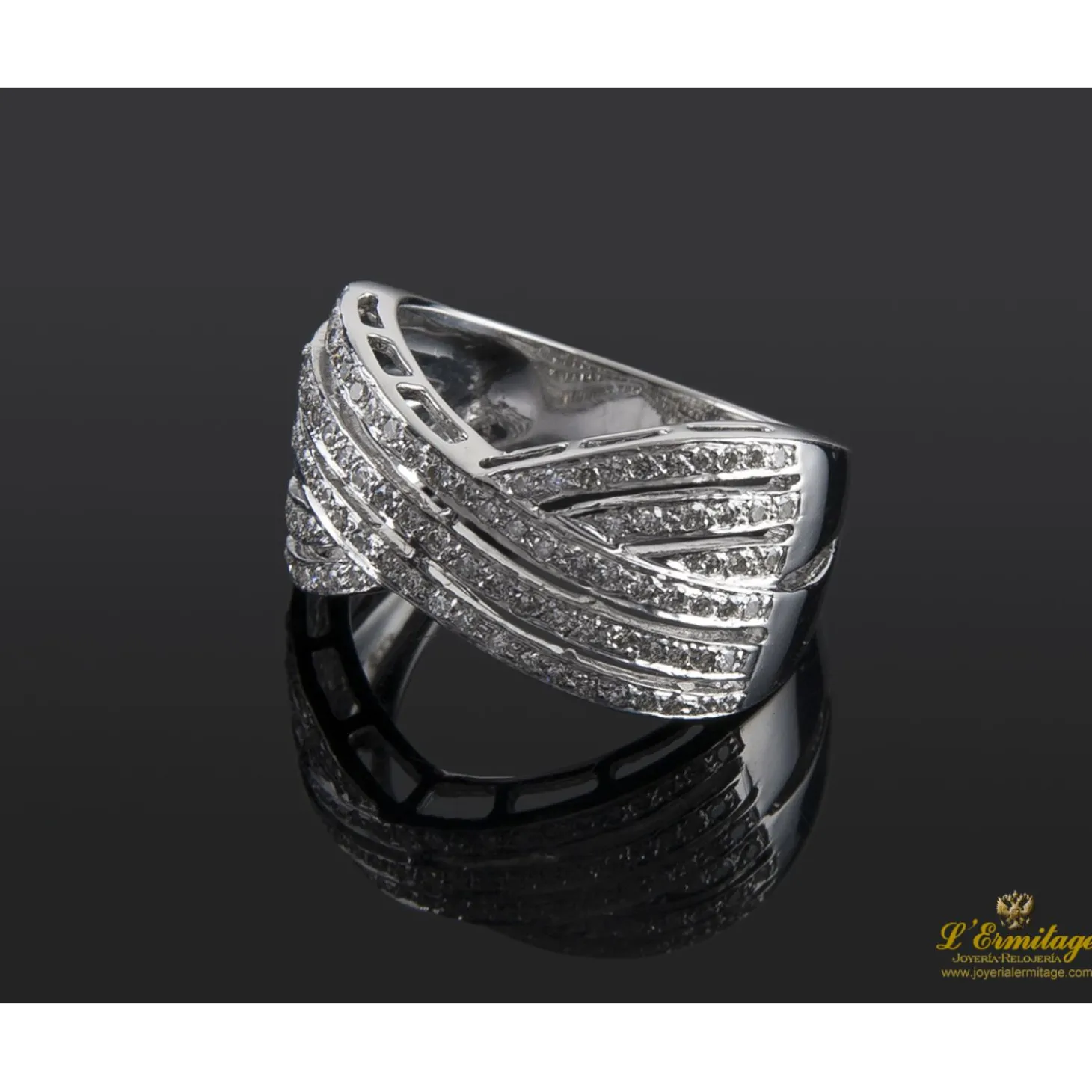 ANILLOS / SORTIJAS Sortija oro blanco y diamantes. Talla nº14.