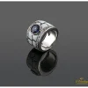 ANILLOS / SORTIJAS Sortija oro blanco esmalte  zafiro y diamantes.