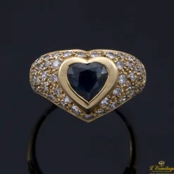 ANILLOS / SORTIJAS Sortija oro amarillo zafiro y diamantes