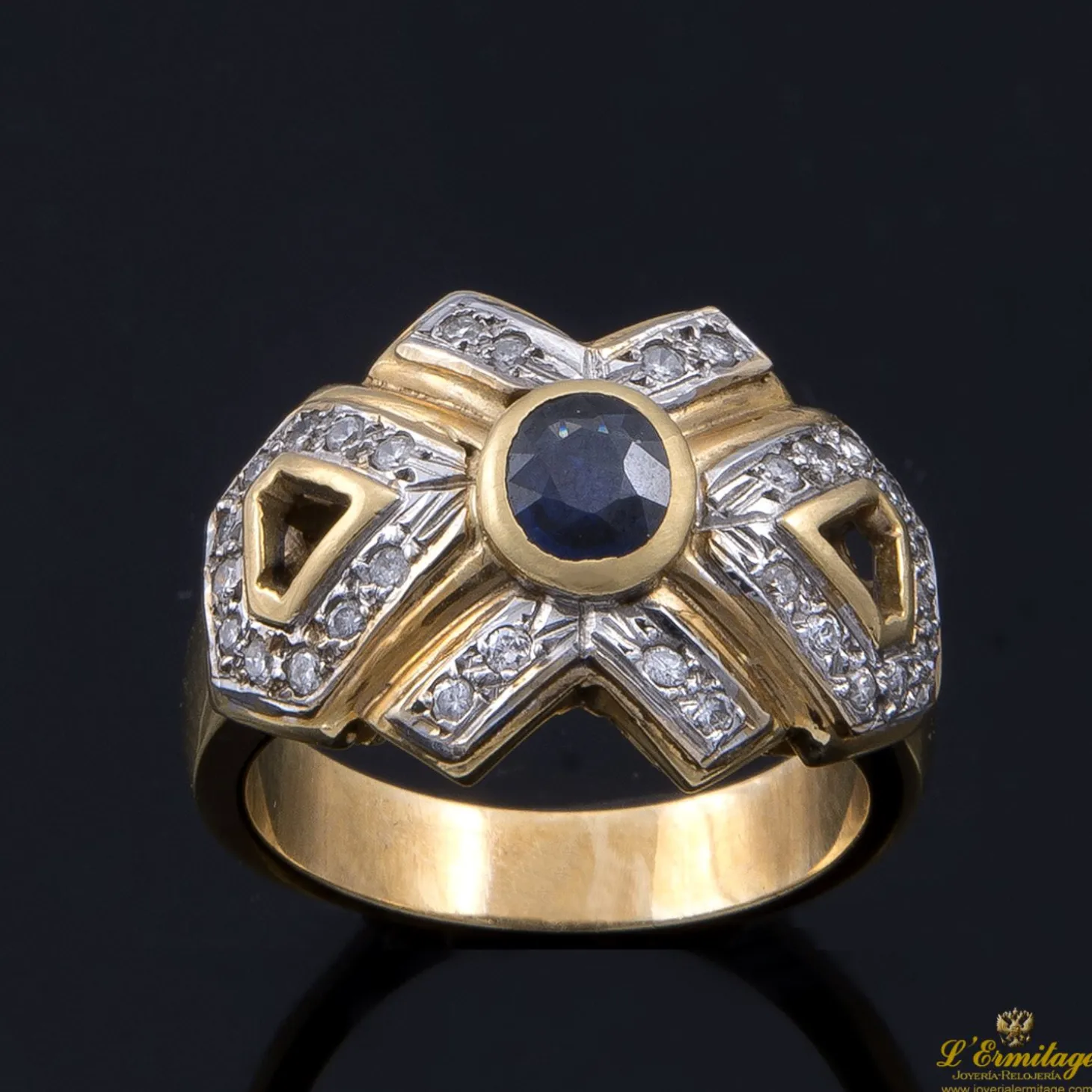 ANILLOS / SORTIJAS Sortija oro amarillo zafiros y diamantes