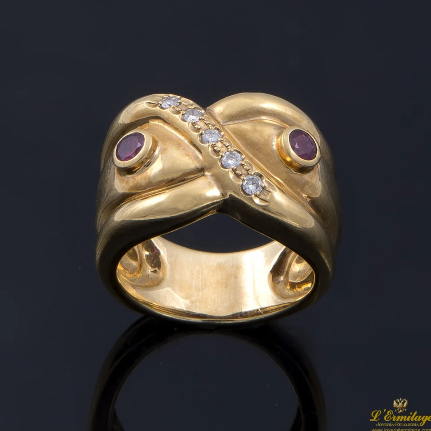 ANILLOS / SORTIJAS Sortija oro amarillo rubíes y diamantes
