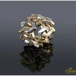 ANILLOS / SORTIJAS Sortija oro amarillo ancha y diamantes