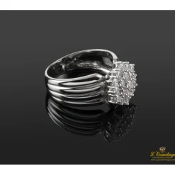 ANILLOS / SORTIJAS Sortija oro blanco rosetón de diamantes