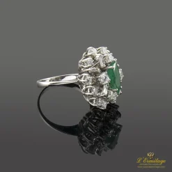 ANILLOS / SORTIJAS Sortija oro blanco esmeralda y diamantes