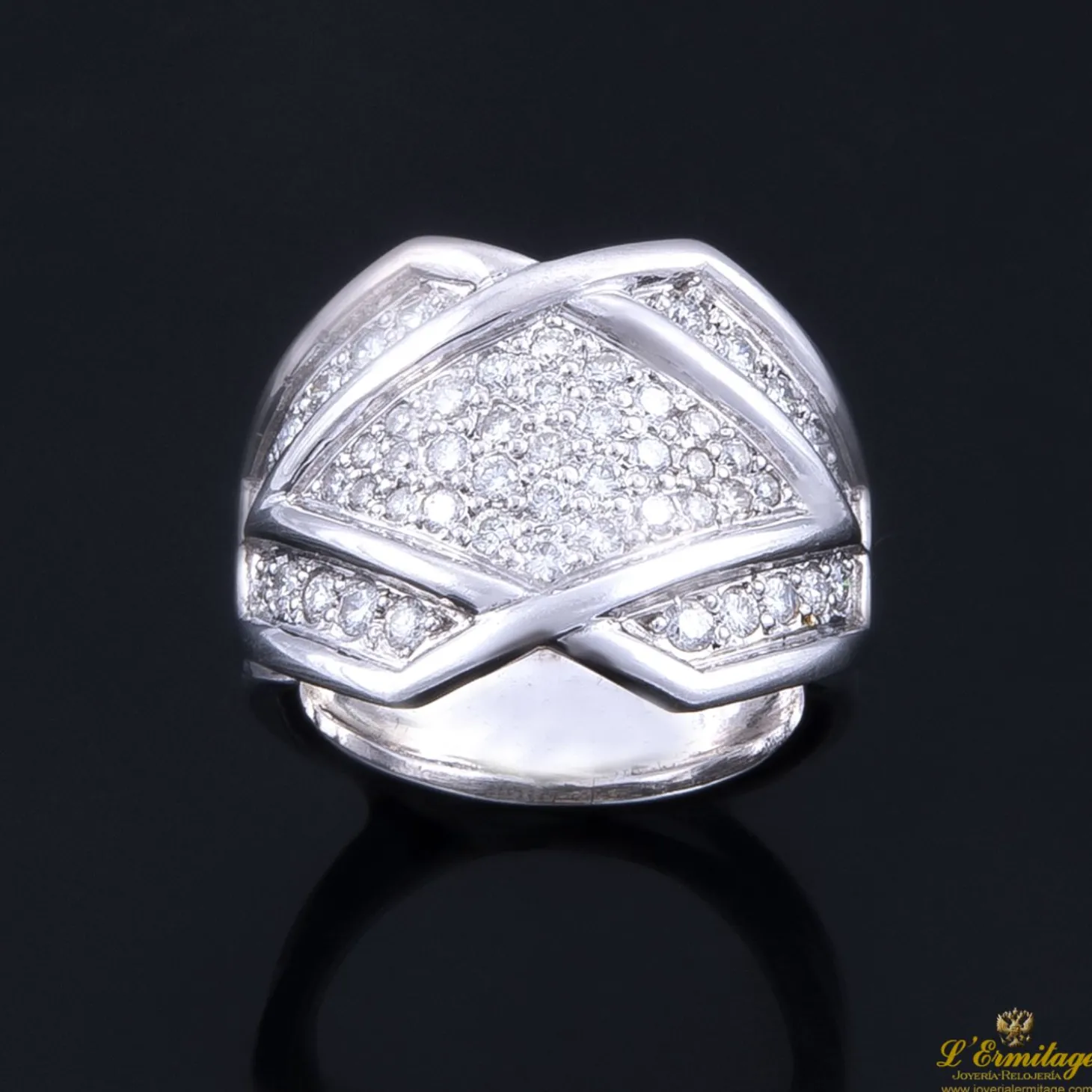 ANILLOS / SORTIJAS Sortija oro blanco con pavé de diamantes