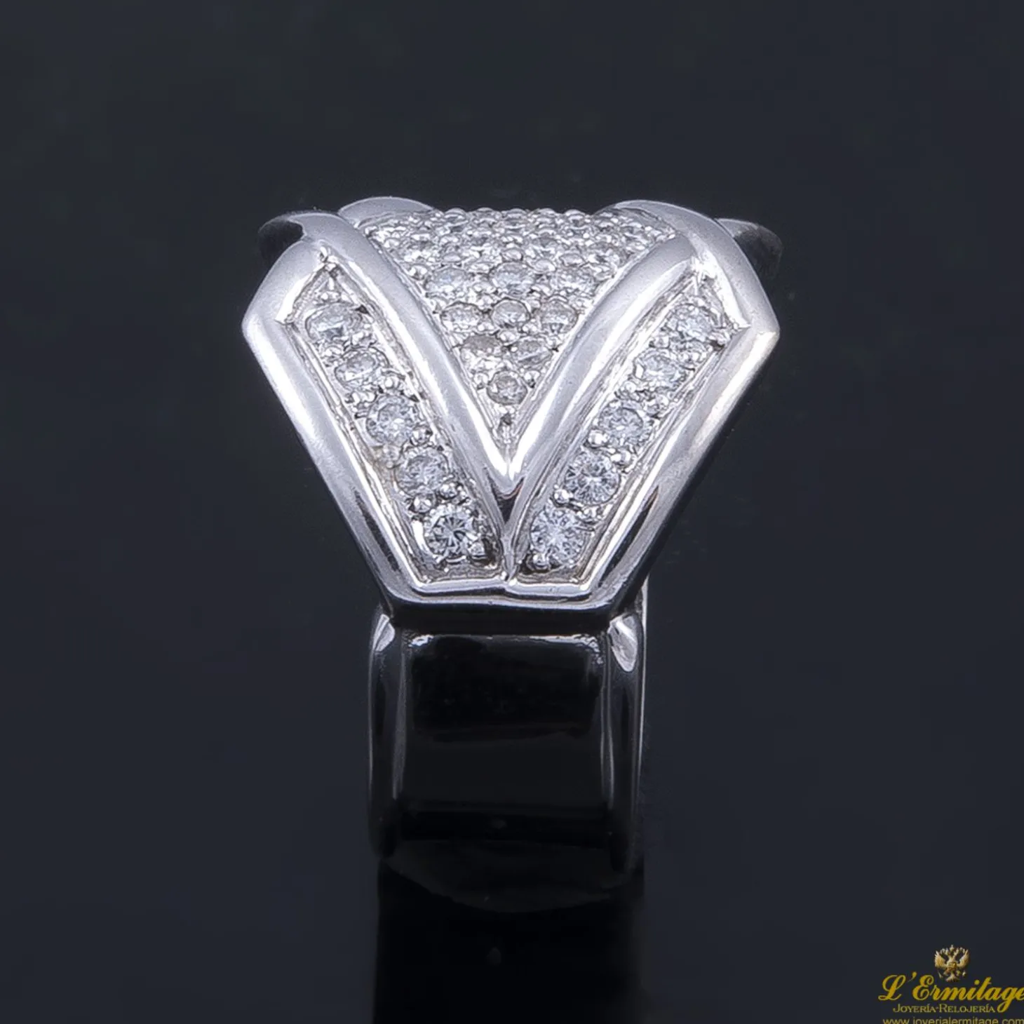 ANILLOS / SORTIJAS Sortija oro blanco con pavé de diamantes