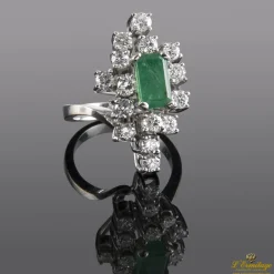 ANILLOS / SORTIJAS Sortija oro blanco esmeralda y diamantes